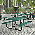 Flash Furniture Mantilla Outdoor Picnic Table, Steel Frame and Ground Anchors, 6', Green - SLFEML72H48LGN 1 thumbnail image