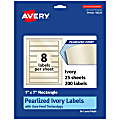 Avery® Pearlized Permanent Labels With Sure Feed®, 94225-PIP25, Rectangle, 1" x 7", Ivory, Pack Of 200 Labels 1 thumbnail image