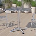 Flash Furniture Square Metal Indoor/Outdoor Table, 27-1/2"H x 27-1/2"W x 27-1/2"D, Silver