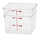 Cambro Camwear 6-Quart CamSquare Storage Containers, Clear, Set Of 6 Containers
