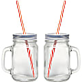 Starfrit Mason Jar Mugs, 2 pk with Straws - 16 oz - 2 Pack - Clear 1 thumbnail image