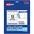 Avery® Glossy Permanent Labels With Sure Feed®, 94233-WGP10, Rectangle, 1-13/16" x 2-3/16", White, Pack Of 120