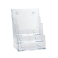 Azar Displays 3-Tier 3-Pocket Plastic Brochure Holder, Letter Size, 13-1/4"H x 9"W x 6"D, Clear 1 thumbnail image