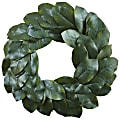 Nearly Natural Polyester Magnolia Leaf Wreath, 24", Green 1 thumbnail image