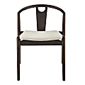 Eurostyle Blanche Fabric Side Accent Chair, Natural/Dark Walnut