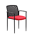 Boss Stackable Mesh-Back Guest Chair, Red/Black