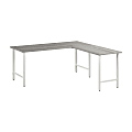 Bush Business Furniture Hustle 72"W L-Shaped Computer Desk With Metal Legs, Platinum Gray, Standard Delivery