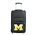 Denco Sports Luggage NCAA Expandable Rolling Carry-On, 20 1/2" x 12 1/2" x 8", Michigan Wolverines, Black