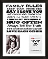 PTM Images Photo Frame, Family Rules, 18"H x 1 1/4"W x 22"D, Black