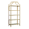 Sauder® International Lux 71"H 5-Shelf Bookcase, Satin Gold