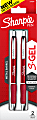 Sharpie® S-Gel Gel Pens, Medium Point, 0.7 mm, Red Barrels, Black Ink, Pack Of 2 Pens 1 thumbnail image