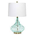 Lalia Home Classix Dimpled Colored Glass Table Lamp, 24"H, White Shade/Blue Base 1 thumbnail image