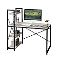 Bestier Modern 48"W Office Computer Desk With Storage Shelf & Headset Hook, Light Retro Gray Oak 1 thumbnail image