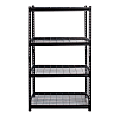 Hirsh® Iron Horse 2300 Steel Wire Deck Shelving Unit, 4 Shelves, 60"H x 36"W x 18"D, Black