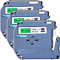 Brother P touch P touch Nonlaminated M Series Tape Cartridge  1/2" Width x 26 1/5 ft Length  Rectangle  Direct Thermal  Black, Green  3 / Bundle 1 thumbnail image