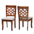 Baxton Studio Mael Dining Chairs, Gray/Walnut Brown, Set Of 2 Chairs 1 thumbnail image