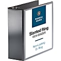 Business Source Basic D-Ring View Binders - 4" Binder Capacity - Letter - 8 1/2"x11" Sheet Size - D-Ring Fastener(s) - Polypropylene - Black - 1/Each 1 thumbnail image