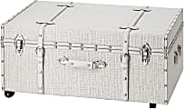 DormCo Texture Brand Trunk With Wheels, 14"H x 29"W x 20"D, White/Threaded Silver 1 thumbnail image