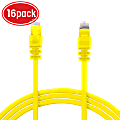 GearIT Snagless RJ-45 Computer LAN CAT5E Ethernet Patch Cables, 4', Yellow, Pack Of 16, 4CAT-YELLOW-16PK