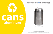 Recycle Across America Aluminum Cans Standardized Recycling Labels, CANS-5585, 5 1/2" x 8 1/2", Yellow