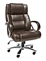 OFM Avenger Big And Tall Ergonomic Bonded Leather High-Back Chair, Brown/Chrome