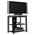 Bush Midnight Mist 37" Flat-Screen TV Stand, 31 1/8"H x 32 1/8"W x 18"D, Black/Chrome 1 thumbnail image