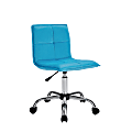 Linon Marin Fabric Mid-Back Home Office Chair, Blue/Silver