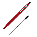 Cross® Click Ballpoint Pen With Refill, Medium Point, 1.0 mm, Red Barrel, Black Ink 1 thumbnail image