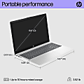 HP 15.6" Laptop, AMD Ryzen 7, AI Enabled, 16GB RAM, 256GB SSD, Wi-Fi 6, Windows® 11 (PC15-fc0077od)