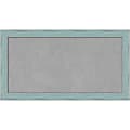 Amanti Art Magnetic Bulletin Board, Steel/Aluminum, 26" x 14", Sky Blue Rustic Wood Frame