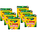 Crayola Broad Line Markers, Pack Of 6 Boxes, Broad Tips, Classic Colors, 10 Markers Per Box