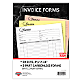 COSCO Invoice Form Book With Slip, 3-Part Carbonless, 8-1/2" x 11", Artistic, Book Of 50 Sets