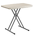 National Public Seating Commercialine® Height-Adjustable Personal Folding Table, 28"H x 20"W x 30"D, Speckled Gray