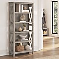 Bush Business Furniture Key West 66"H 5-Shelf Bookcase, Washed Gray, Standard Delivery 1 thumbnail image