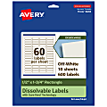 Avery® Print-to-the-Edge Dissolvable Labels With Sure Feed® Technology, 94204-DWMP10, Rectangle, 1/2"x1-3/4", Matte Off-White, Pack Of 600 1 thumbnail image
