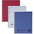 MeadWestvaco Mid Tier Notebook - 80 Sheets - Coilock - 15 lb Basis Weight - 8 1/2" x 11" - Assorted Cover - Durapress Cover - Perforated - 1Each