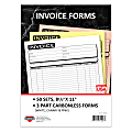 COSCO Invoice Form Book With Slip, 3-Part Carbonless, 8-1/2" x 11", Business, Book Of 50 Sets