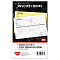 COSCO Service Invoice Form Book With Slip, 2-Part Carbonless, 5-3/8" x 8-1/2", Artistic, Book Of 50 Sets