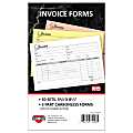 COSCO Service Invoice Form Book With Slip, 3-Part Carbonless, 5-3/8" x 8-1/2", Artistic, Book Of 50 Sets