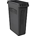 Rubbermaid Commercial Slim Jim 23-Gallon Vented Waste Containers - 23 gal Capacity - Rectangular - Durable, Handle - 354060BKCT 1 thumbnail image