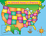 Scholastic Practice Chart, USA Map, 17" x 22" 1 thumbnail image
