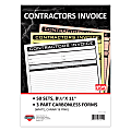 COSCO Contractor Invoice Business Form Book With Slip, 3-Part Carbonless, 8-1/2" x 11", Book Of 50 Sets