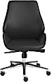 Eurostyle Bergen Armless Faux Leather Low Back Office Chair, Black/Chrome