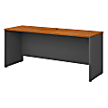 Bush Business Furniture Components Credenza Desk 72"W x 24"D, Natural Cherry/Graphite Gray, Premium Installation