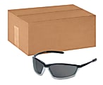 Shock Protective Anti-Fog Eyewear, Gray Lens, Carbon/Silver Frame, Case Of 72