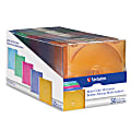 Verbatim CD and DVD Slim Jewel Cases Multi-Color 50 PK