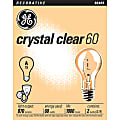 GE Crystal Clear Bulbs, 60 Watts, Pack Of 2 1 thumbnail image