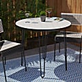 SEI Furniture Watkindale Outdoor Furniture Bistro Table, 29-1/2”H x 33-1/2”W x 33-1/2”D, White/Black