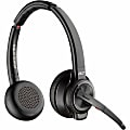 Poly Savi 8220 UC Microsoft Teams Certified DECT 1920-1930 MHz USB-A Headset - Stereo - Wireless - Bluetooth/DECT - 590.6 ft - 20 Hz - 20 kHz - On-ear, Over-the-head - Binaural - Ear-cup - Omni-directional, Noise Cancelling Microphone