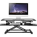 Amer Mounts Dual Monitor 38"W Adjustable Height Standing Desk With Keyboard Tray, Black 1 thumbnail image